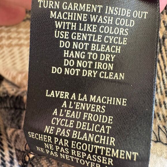 Blank NYC Revolve Poncho Cape Jacket Checked Out Plaid OS 1/4 Zip Vegan Leather - Picture 11 of 12